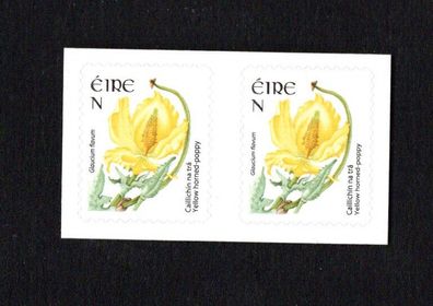 2008 Ireland Sixth Definitive Series Wild Flowers of Ireland "N" (Yellow horned-poppy) self-adhesive booklet pair Mint Never Hinged (MNH)