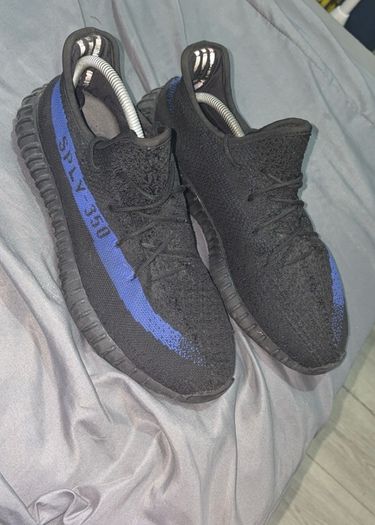 Black and blue Yeezys