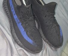 Black and blue Yeezys