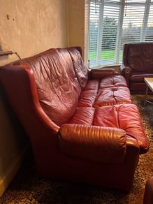Faux leather sofa set