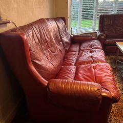 Faux leather sofa set