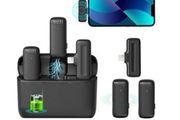 Wireless Lavalier Microphone for USB C Phone, 2-in-1 Plug-Play Mic with Charging Case