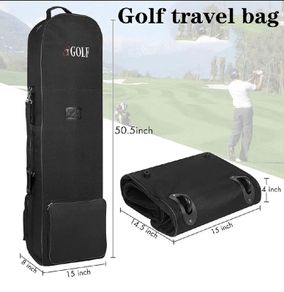 Foldable Golf Bag Travel Case Cover With Wheels NEW