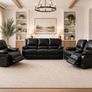New 3+2 Or 3+1+1 Leather Recliner In Grey And Black Image 3