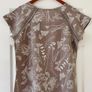 Size 14 Taupe & Cream Linen Top, Made In Italy Image 3