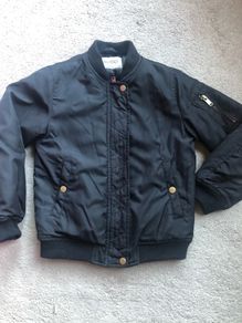 Kids black bomber jacket size7