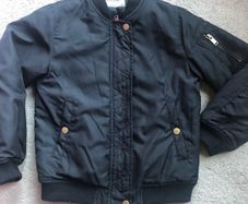 Kids black bomber jacket size7