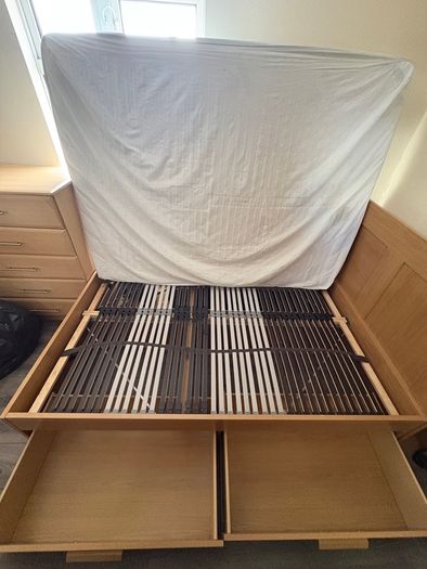 Double Bed Frame with Storage Drawers