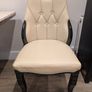 Large marble effect Dining table with 4 cream chairs Image 7