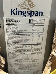 300l Unvented S/steel Cylinder C.w 2 Immersions In