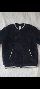 Soft plush zip-up bomber jacket, size: 5-6 years