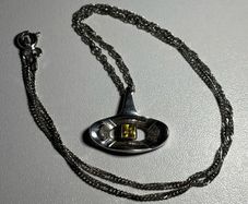 Sterling Silver Modernist Necklace with Yellow Gemstone
