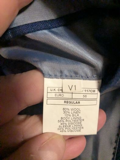 MOSS mens checked linen wool blazer size XL