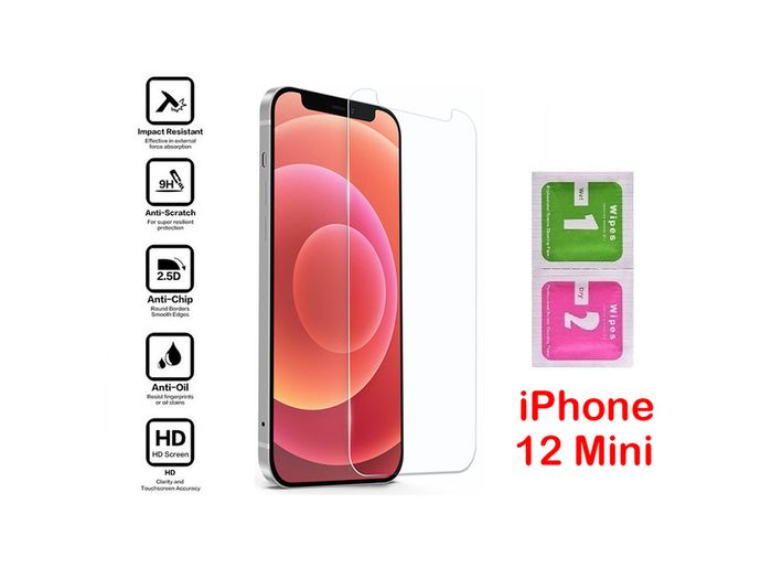 For iPhone 12 Mini Tempered Glass Screen Protector Saver Cover Guard Film New - FHT05IPTG