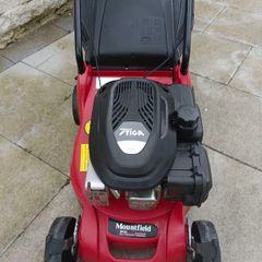Mountfueld self drive lawnmower with Stiga  engine and plastic body in excellent condition.