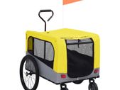 2-in-1 Pet Bike Trailer & Jogging Stroller Yellow and Grey