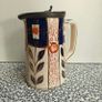 Vintage Sudlow England ceramic Imari style hand painted coffee pot with pewter lid, with matching plate Image 4