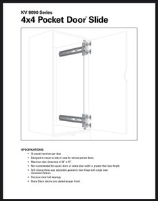 Knape and Vogt KV-8090 kitchen cupboard pantry wardrobe pocket door mechanism