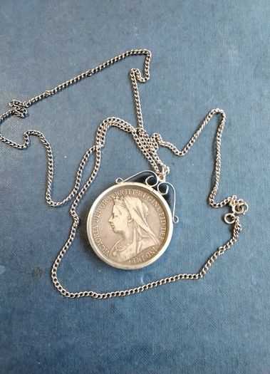 Victorian Silver Crown   Iin Holder