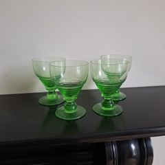 Paden 4 x Irridium glass goblets art deco