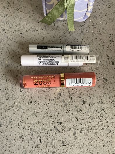 Makeup items x3 plus bag