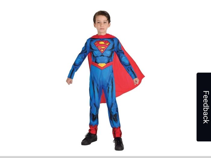 Brand New DC Superman Costume - Jumpsuit & Cape - Size - 7-8 Years - RRP - 29.99