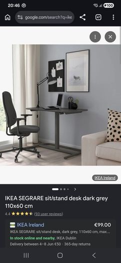 IKEA SEGRARE adjustable height desk