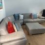 Taupe grey leather couch Image 2