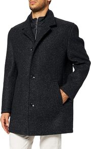 Bugatti men's coat, Flexcity wool coat, black, size XL / EU 52