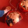 Copper ball pendant ceiling light x2 Image 4