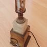 Vintage onyx and brass column table lamp  height 42cm Image 3