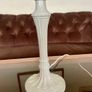 Tall Candlestick Style Table Lamp Base with an Antique White Fluted Design Image 3