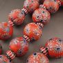 Antique Venetian Style Millefiori & Chevron Glass Beads Strands Necklace Image 4