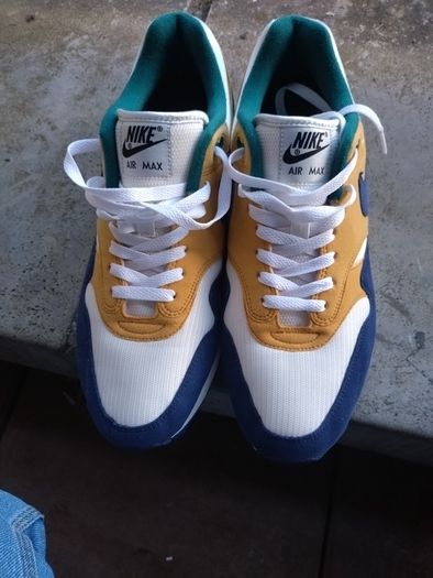 Nike airNike Air Max 1 "By You" Custom (Gold/Navy/Teal) - Size UK 11