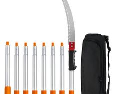 Manual Pole Saw,4.6-9.8 ft Extendable Tree Pruner, Sharp Steel Blade for High Branches Trimming