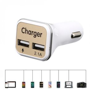 Universal Dual USB Car Charger 5V 2.1A Adaptive Fast Charger with LED
