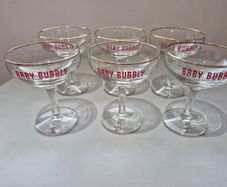 Vintage 1950s/60s "Baby Bubbly" Champagne Coupe Glasses - Set of 6