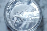 Ireland 15 Euro Silver (.925) Proof Coin 2011 - Salmon - Percy Metcalfe (Some Tarnishing)
