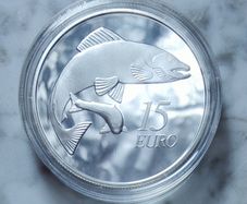 Ireland 15 Euro Silver (.925) Proof Coin 2011 - Salmon - Percy Metcalfe