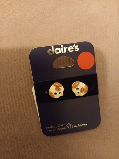 Sterling silver dog earrings