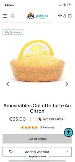 New JELLYCAT Amuseable Colette Tarte Au Citron and Amuseable Fleurette Tarte Aux Fraises Pair