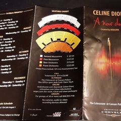memorabilia of Celine Dion concert 2005