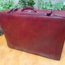 Vintage burgundy faux-leather suitcase Image 2