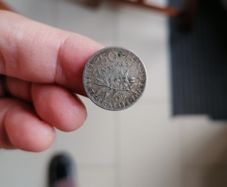 1916 France Silver 50 Centimes Coin