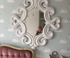 White ornate mirror