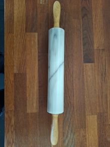 Marble rolling pin on stand