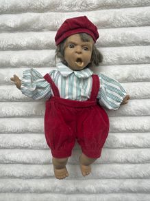 1990s Vintage Expressive Face Boy Doll By Padgett Brothers approx. 25 cm. shocked face Used Please look at the pictures