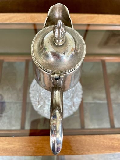 Antique Vintage Silver Plated Crystal Glass Claret Jug Pitcher