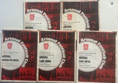 Arsenal 1970/71 Double Winning Season Matchday Programmes