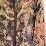 JUST CAVALLI brown sheer floral blouse with silk collar and cuff Sz 44 (Fit 10-12UK) Image 9